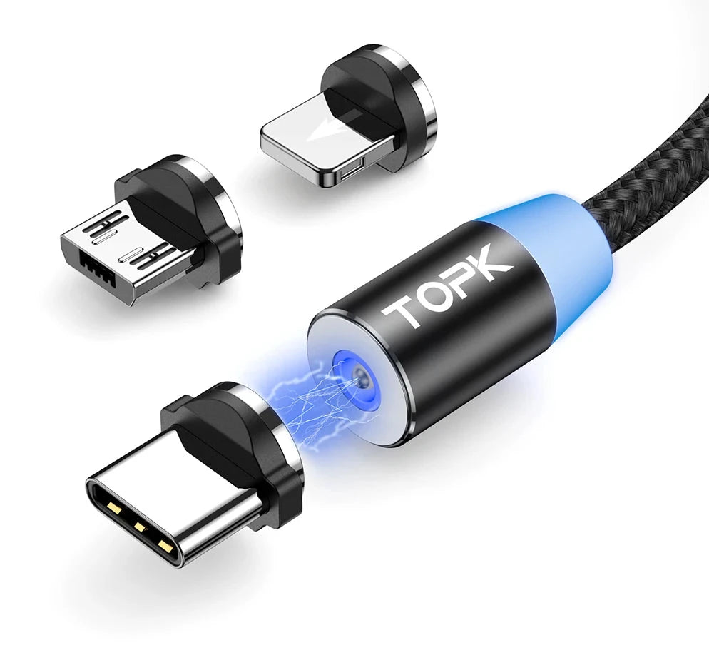 TOPK 360° Rotating 3-in-1 Magnetic Charging Cable