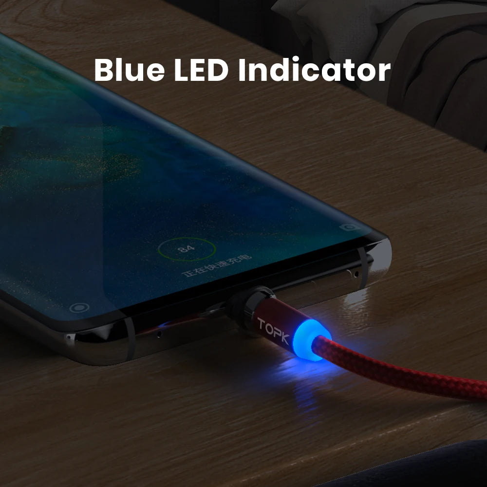 TOPK 360° Rotating 3-in-1 Magnetic Charging Cable