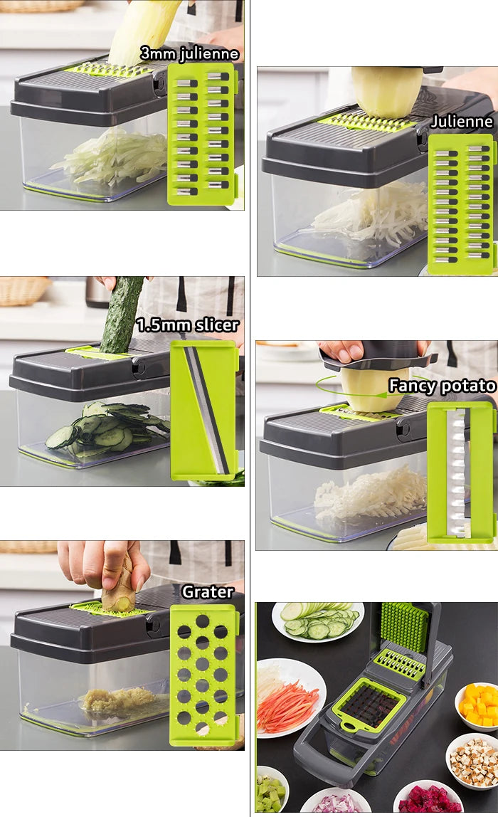 12-in-1 Vegetable Chopper – Fast, Easy & Safe Food Prep